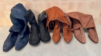 Great Collection Of Suede Mid Rise Calf To Calf Boots - Size 10