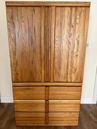 Solid Oak MCM Cabinet Dresser