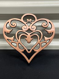 Pampered Chef Rose Gold Heart Trivet - Lot Of 3