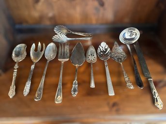 Large Collection Of Beautiful Vintage Silver Plated Serving Utensils