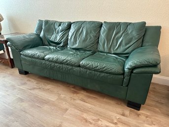 Green Faux Leather Couch