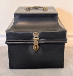 Unique Miniature Black Metal Trunk