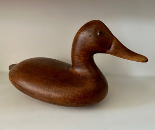 Stunning Hand Carved Wood Duck Figurine