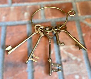 Vintage Brass Keys W/ Key Chain