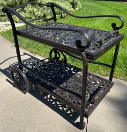 Outdoor Metal Tea Cart W/ Removable Shelves