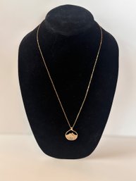 Beautiful 14k Gold Mountain Pendent And Necklace