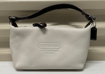 White Cream Leather Coach Purse