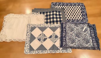 Beautiful Collection Of Blue Patterned Place Mats - 5 Sets