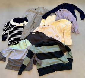 Great Collection Of Neutral And Striped Fashion Sweaters - Size M-L