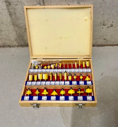 35 Piece Router Bits In Wood Box