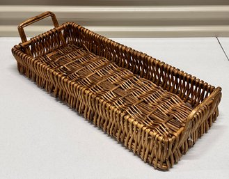 Rectangular Wicker Basket With Handle