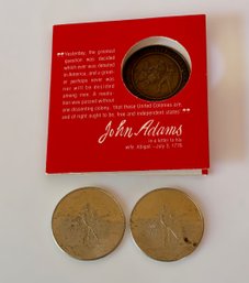 United States Bicentennial Coin And 2 Longmont Centennial Coins