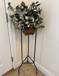 Decorative Metal Planter W/ Faux Plant