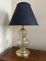 Classic Glass Table Lamp W/ Black Lamp Shade