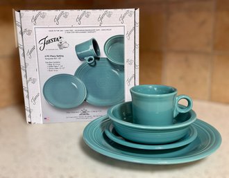 Turquoise Fiesta Ware 4 Piece Place Setting