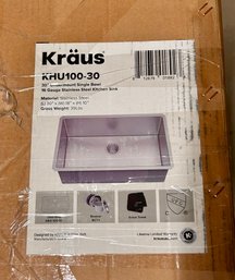 Kraus 30' Undermount Single Bowl 16 Gauge Stainless Steel Kitchen Sink