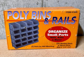 Unopened Poly Bins And Rails Small Parts Organizer