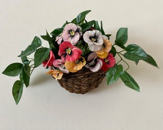 Set Of 2 Wicker Wall Pot W Faux Floral Arrangements
