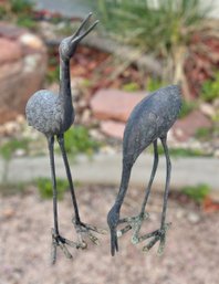 Stunning Pair Of Vintage Statement Cranes Lawn Decor - Set Of 2