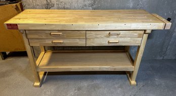 Windsor Design 60in Hardwood Workbench W/ 4 Drawers And Accessories