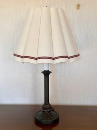 Unique Ruffle Lamp Shade W/ Matte Base Table Lamp