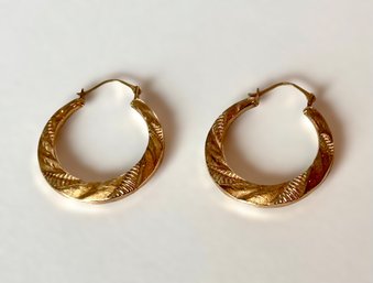 Unique 10k Hollow Hoop Earrings