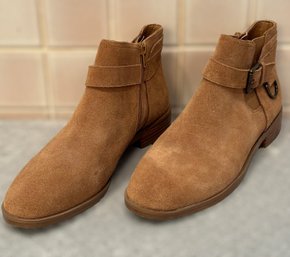 Unworn Tan Suede Areosoles Booties - Size 9.5