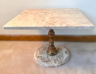 Stunning MCM Stone End Table W/ Metal Base