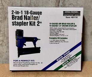 Central Pneumatic 2 In 1 18 Gauge Brad Nailer Stapler Kit 2in