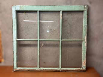 Antique Window Cabinet W/ Sky Blue Paint