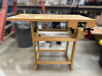 Wooden Work Bench W/ Vise