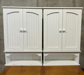 White Wall Mounted Bathroom Cabinets - Set Of 2