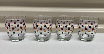 Pampered Chef Dots Small Beverage Glasses - Lot Of 4