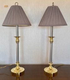 Unique Candlestick Buffet Table Lamps - Set Of 2