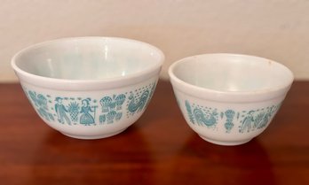 Vintage Pyrex Turquoise Butterprint Mixing Bowls