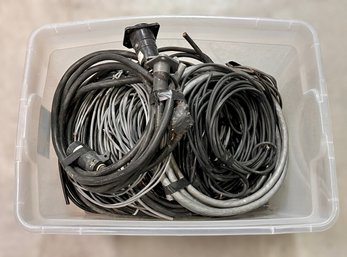 Tote Full Of Extension Chords And Wire