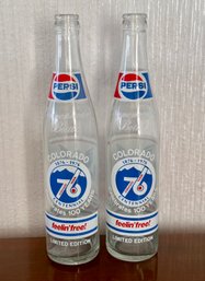 1976 Colorado Glass Pepsi Bottles - Set Of 2