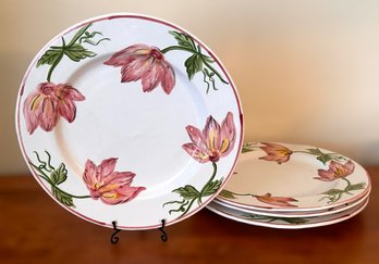 Beautiful Hand Painted Made In Portugal Floral Plates