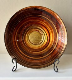Large Swirled Design Glass Bowl
