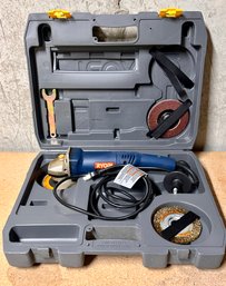 Ryobi Angle Grinder W/ Attachments And Case