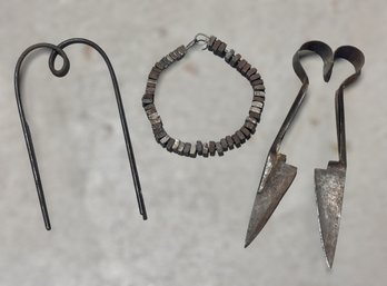 Antique Sheep Shears, Bolts And Wrought Iron