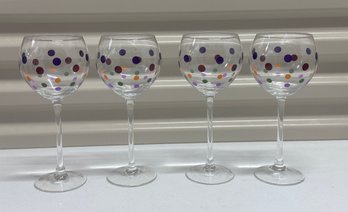 Pampered Chef Dots Stemware - Set Of 4