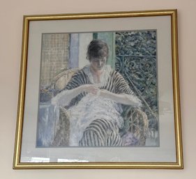 On The Balcony Lithograph By Frederick Frieseke