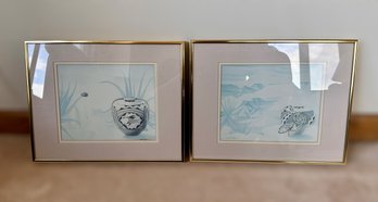 Beautiful Framed Prints By Taos Artist Charles Collins - Set Of 2