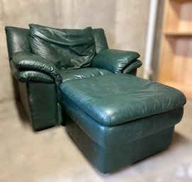 Cozy Green Sofa Chair With Ottoman