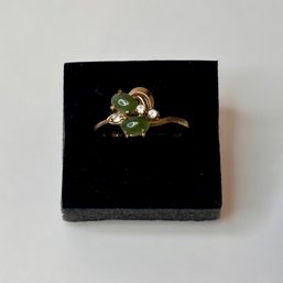 Uniquely Crafted Vintage Gold Filled Jade Ring