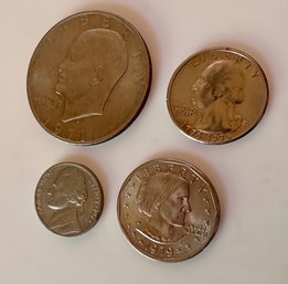 1970s Silver Dollars, Quarter And Nickel