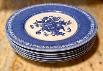 Churchill Out Of The Blue Decorative Floral Plates - Set Of 6