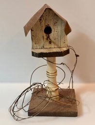 Rustic Copper Top Wood Birdhouse