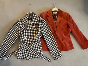 Retro Ralph Lauren Plaid Coat And Orange Suede Judith Hart Blazer